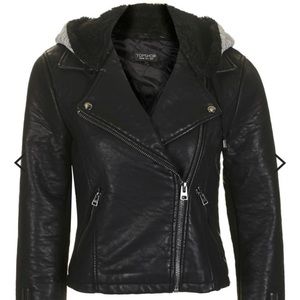 Topshop faux leather biker jacket